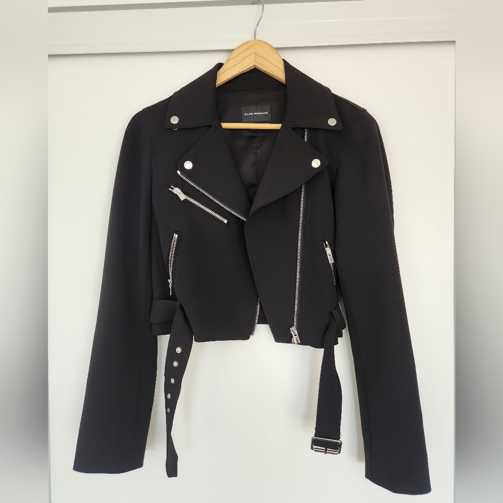 Club Monaco Cropped Moto Jacket